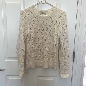 Loft Cream Crewneck Sweater- Size Small